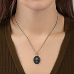 Sunflower Talisman Oxidized Sterling Silver