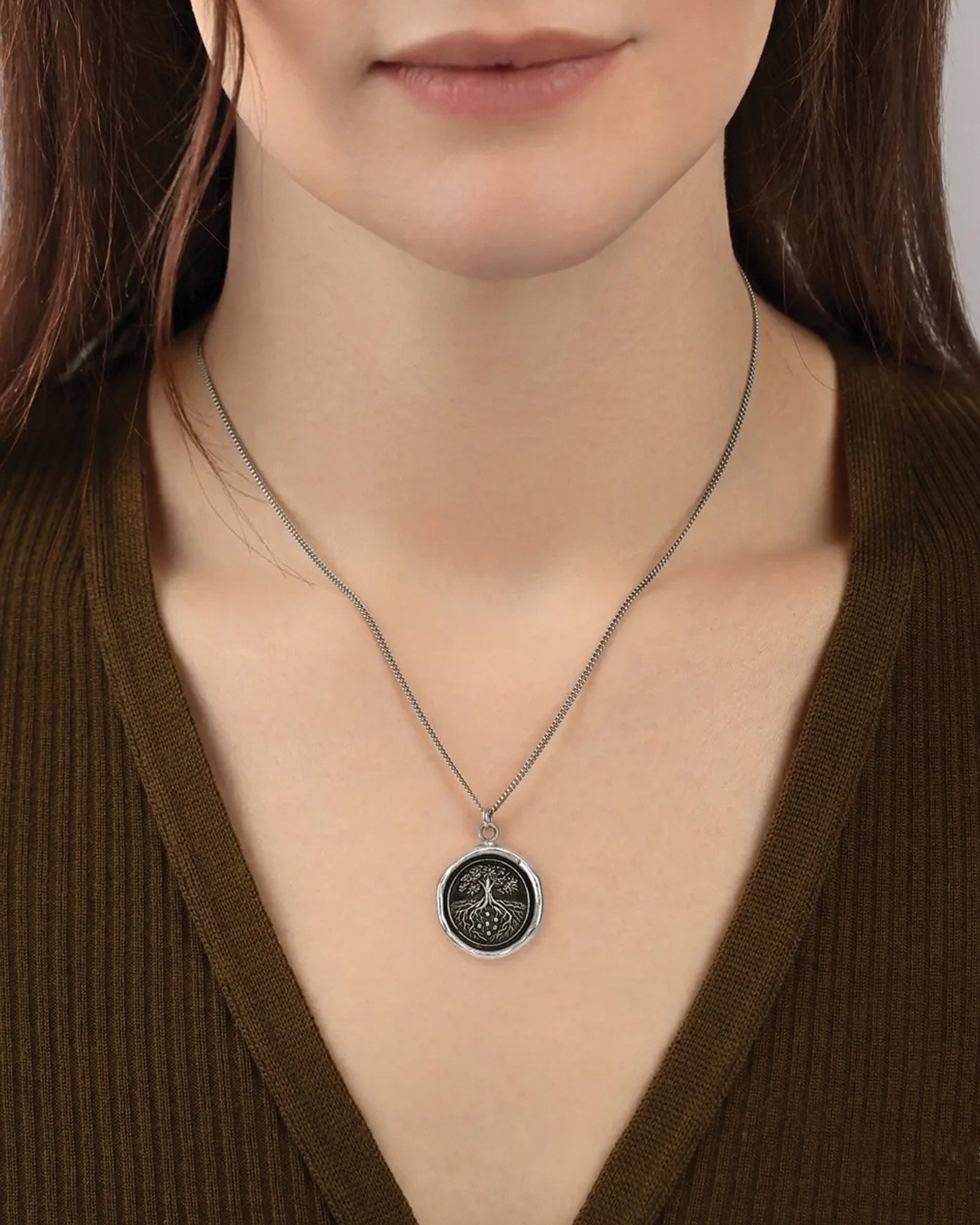 Family Roots Talisman Oxidized Sterling Silver