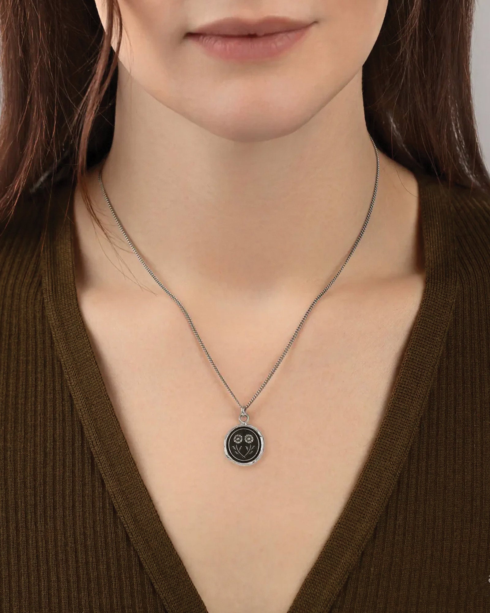 True Friends Talisman Oxidized Sterling Silver