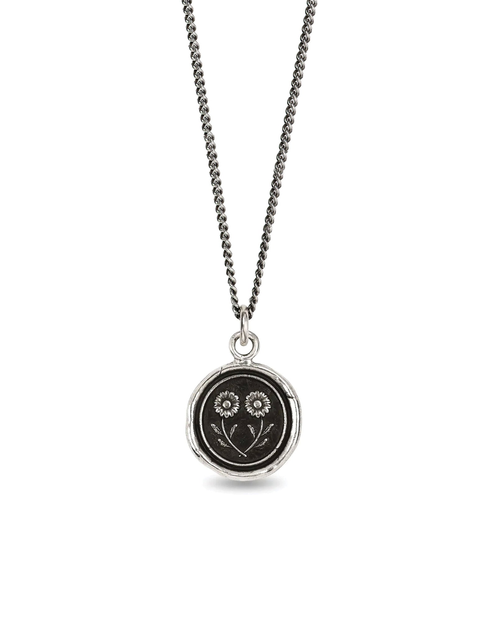 Pyrrha-True Friends Talisman-Necklaces-Oxidized Sterling Silver-Blue Ruby Jewellery-Vancouver Canada