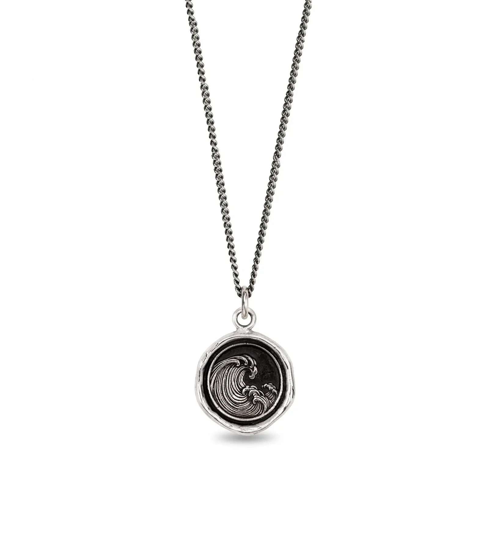 Wave Talisman Oxidized Sterling Silver
