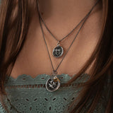 Birds of a Feather Talisman Oxidized Sterling Silver