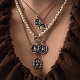 Moon Phases Talisman Oxidized Sterling Silver