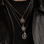 Moon Phases Talisman Oxidized Sterling Silver