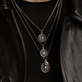 Moon Phases Talisman Oxidized Sterling Silver