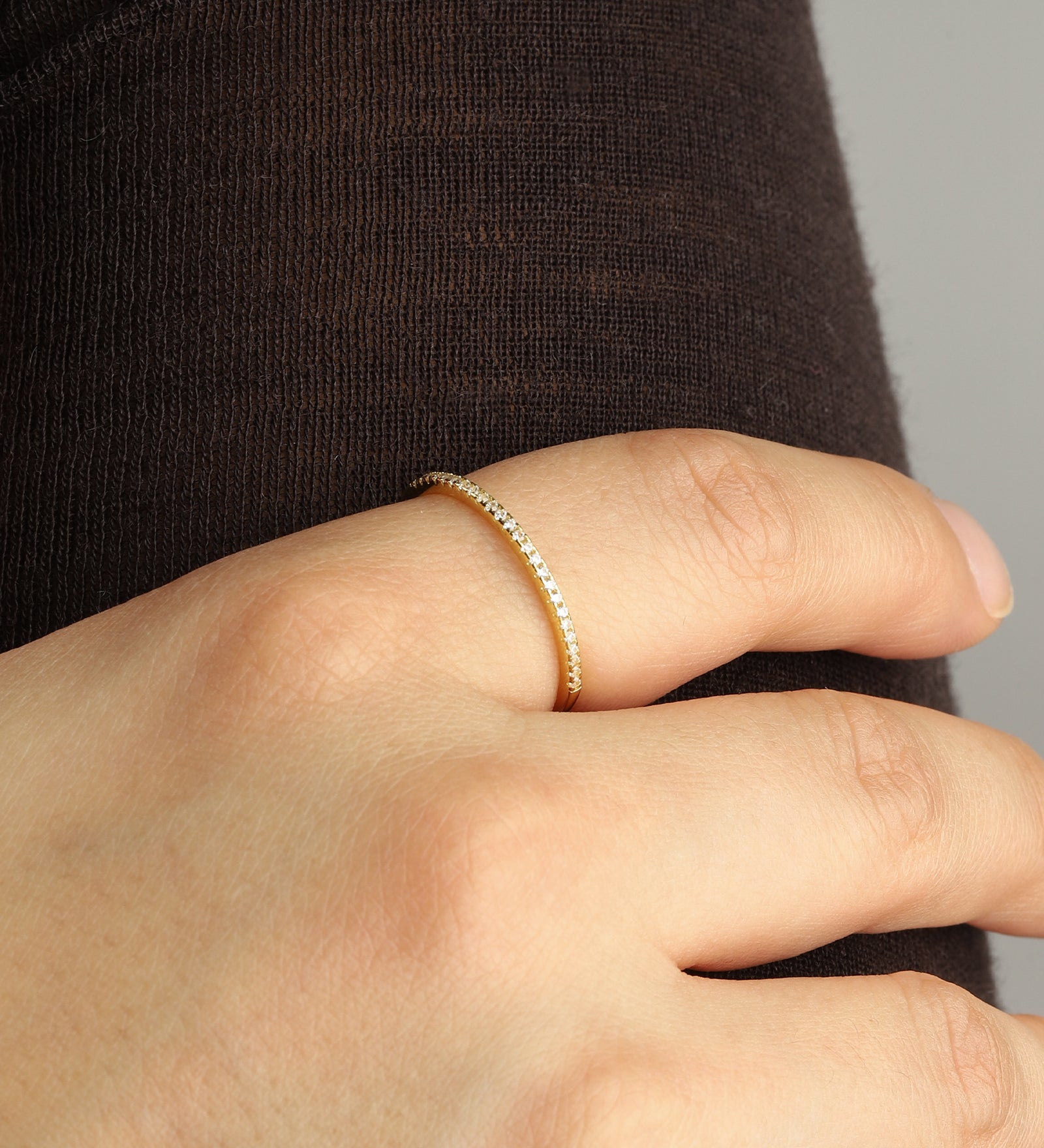 Quiet Icon-Half Eternity CZ Ring-Rings-Blue Ruby Jewellery-Vancouver Canada