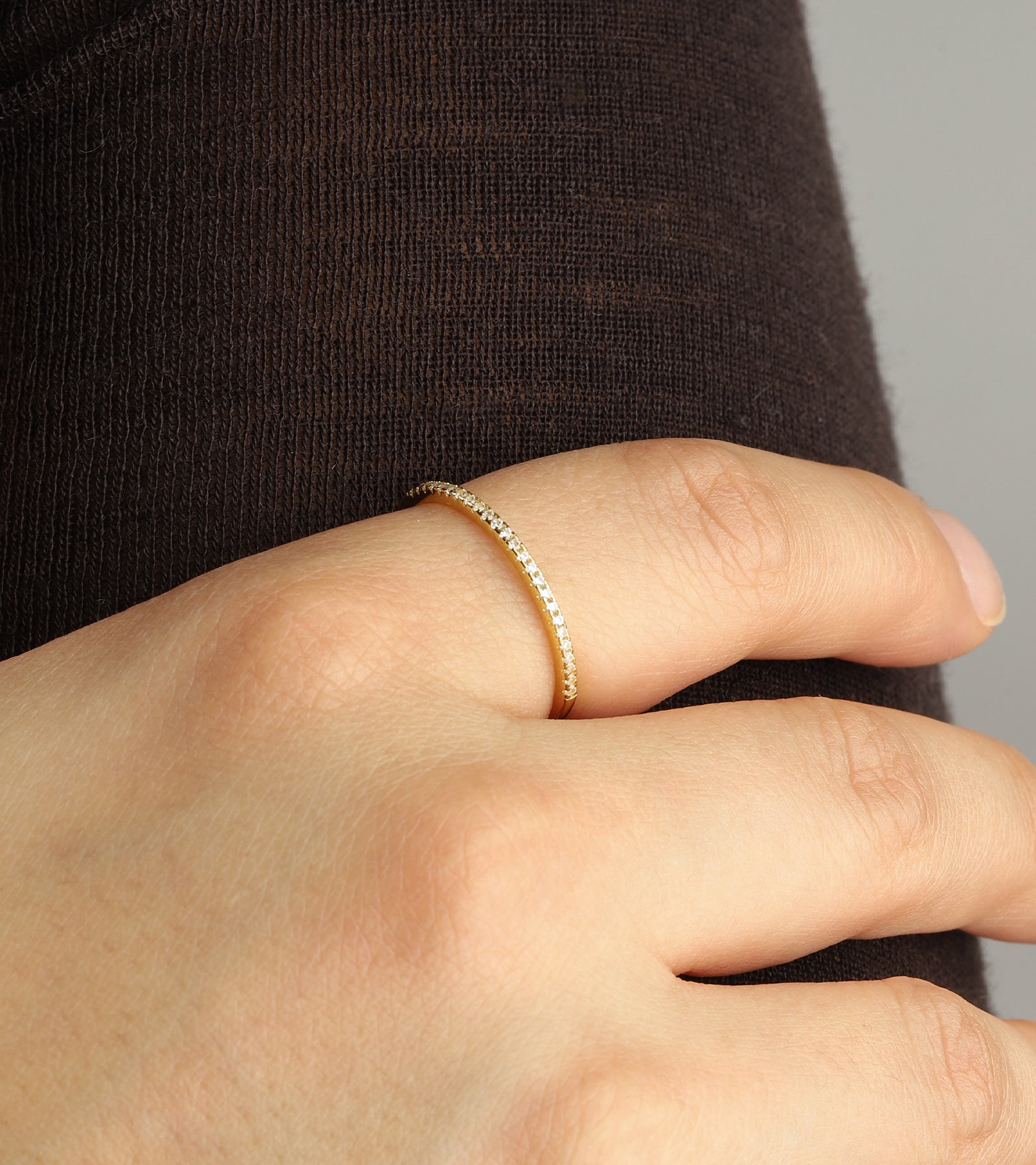 Quiet Icon-Half Eternity CZ Ring-Rings-Blue Ruby Jewellery-Vancouver Canada