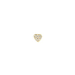 Quiet Icon-Heart Pavé Single Stud-Earrings-14k Gold Vermeil, Cubic Zirconia-Blue Ruby Jewellery-Vancouver Canada