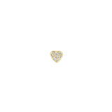 Quiet Icon-Heart Pavé Single Stud-Earrings-14k Gold Vermeil, Cubic Zirconia-Blue Ruby Jewellery-Vancouver Canada