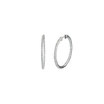 Double Vision Hoops | 30mm Rhodium Plated Sterling Silver, Cubic Zirconia