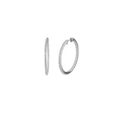 Double Vision Hoops | 30mm Rhodium Plated Sterling Silver, Cubic Zirconia