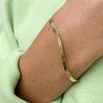 Quiet Icon-Herringbone Bracelet I 3mm-Bracelets-14k Gold Vermeil-Blue Ruby Jewellery-Vancouver Canada