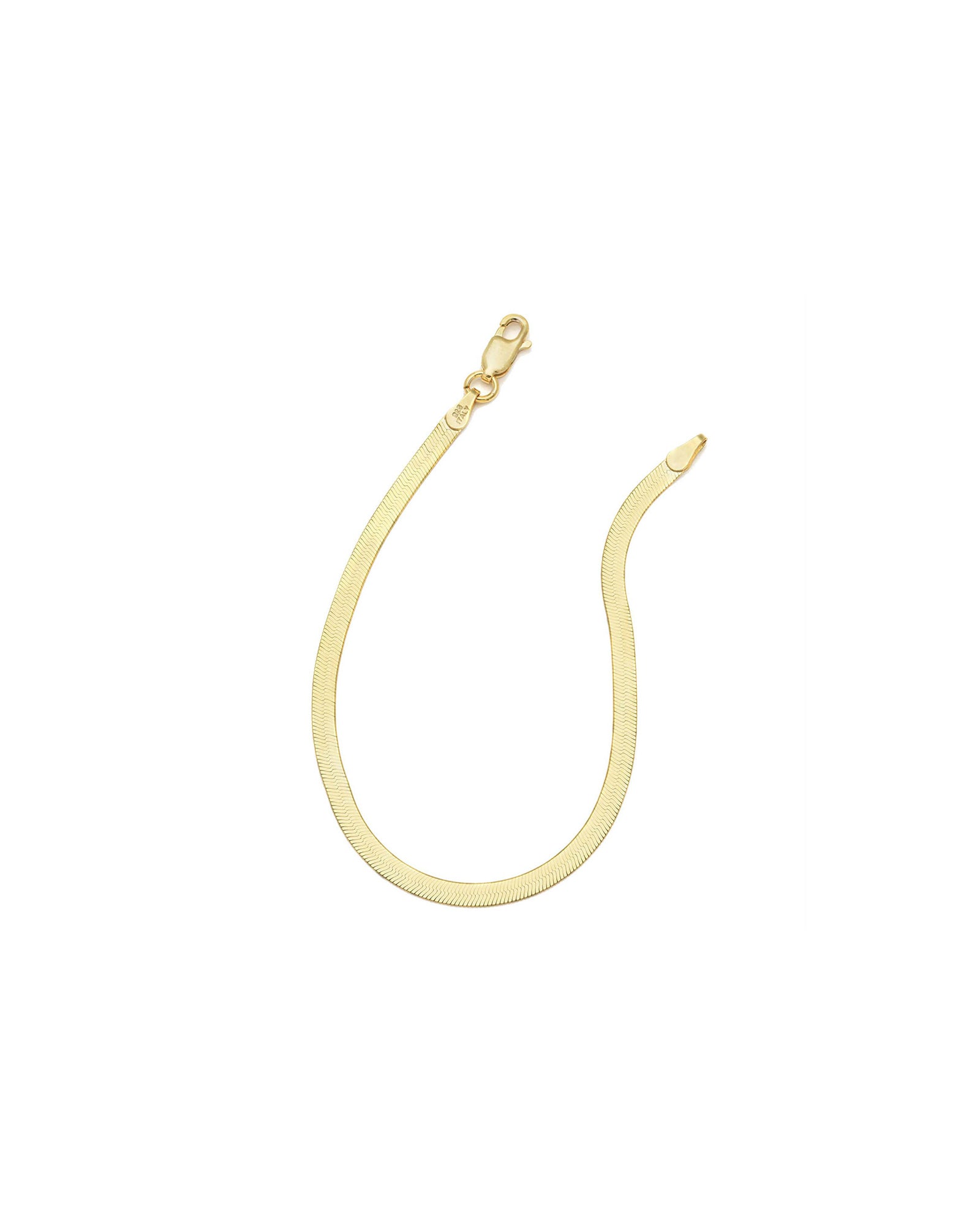 Quiet Icon-Herringbone Bracelet I 3mm-Bracelets-14k Gold Vermeil-Blue Ruby Jewellery-Vancouver Canada