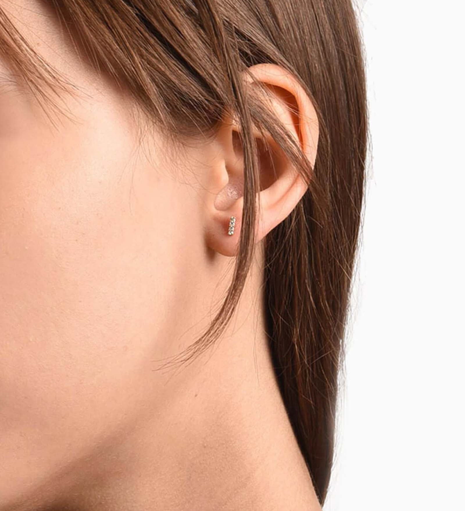 Quiet Icon-CZ Bar Stud | 6mm-Earrings-14k Gold Vermeil, Cubic Zirconia-Blue Ruby Jewellery-Vancouver Canada