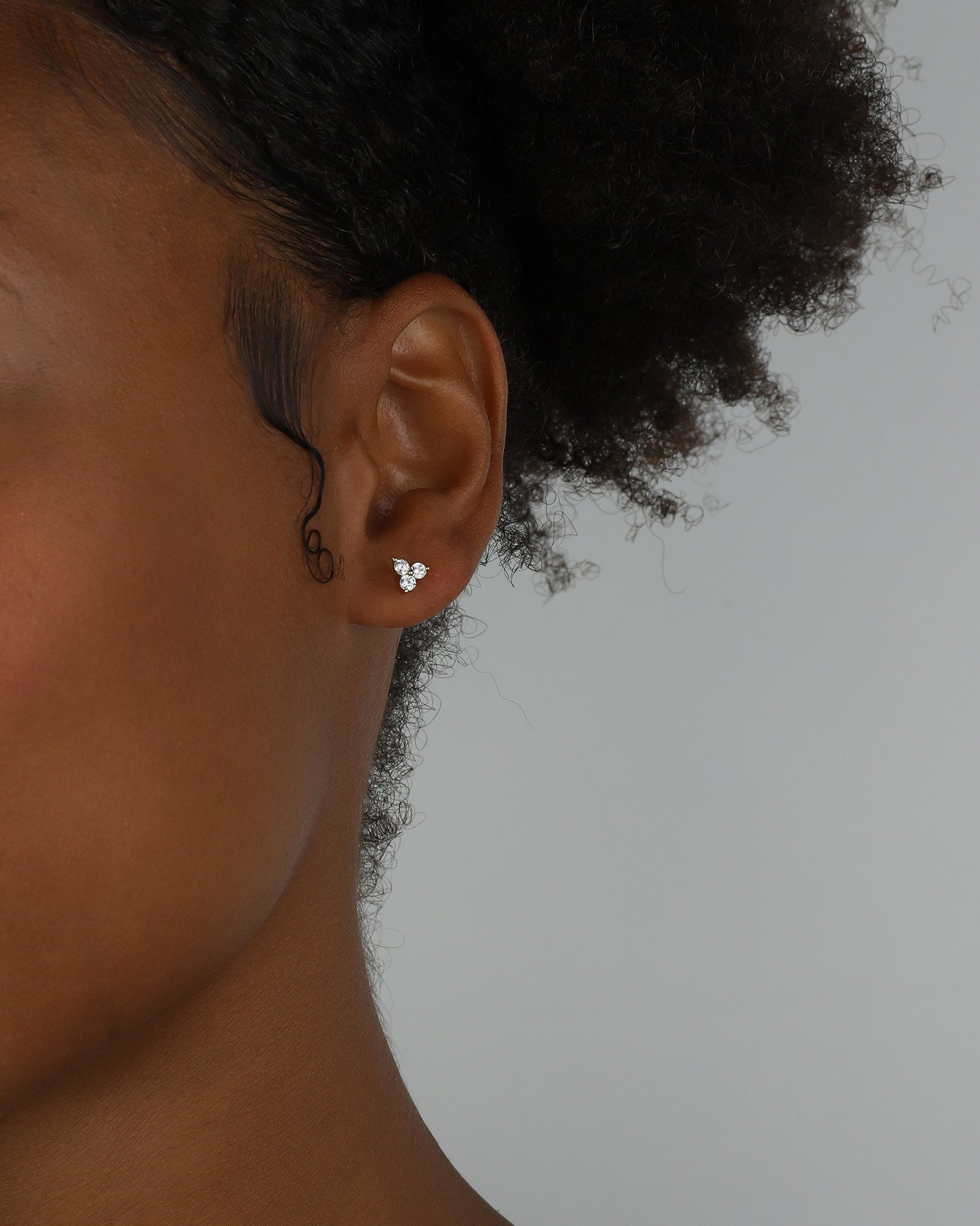 Quiet Icon-Trillium CZ Stud | 6mm-Earrings-14k Gold Vermeil, Cubic Zirconia-Blue Ruby Jewellery-Vancouver Canada