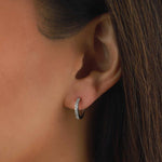 Quiet Icon-CZ Huggies I 14mm-Earrings-Blue Ruby Jewellery-Vancouver Canada