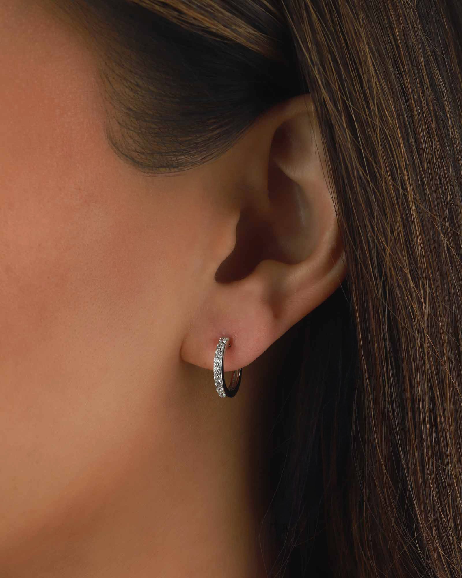 Quiet Icon-CZ Huggies I 14mm-Earrings-Blue Ruby Jewellery-Vancouver Canada