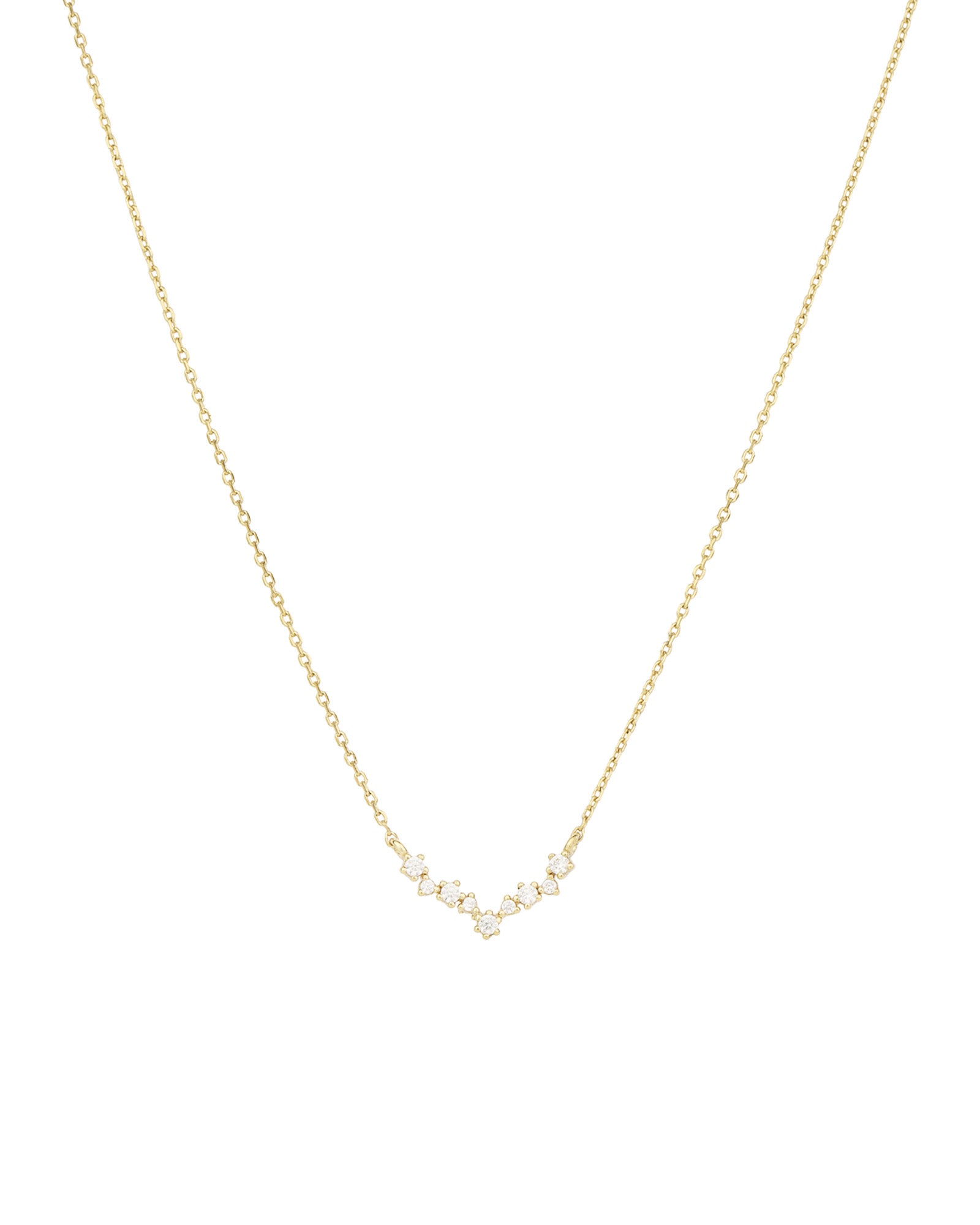 Quiet Icon-Curved CZ Stars Necklace-Necklaces-14k Gold Vermeil, Cubic Zirconia-Blue Ruby Jewellery-Vancouver Canada