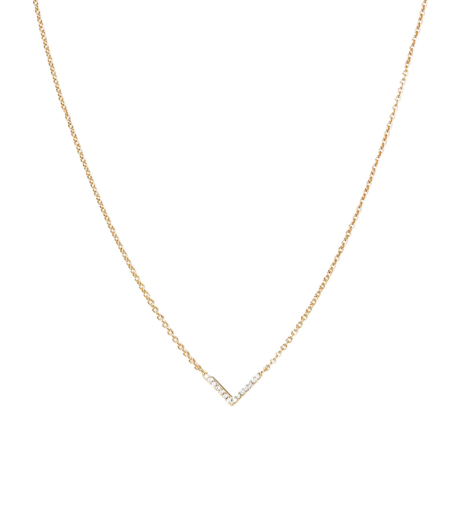 Quiet Icon-Chevron CZ Necklace-Necklaces-14k Gold Vermeil, Cubic Zirconia-Blue Ruby Jewellery-Vancouver Canada