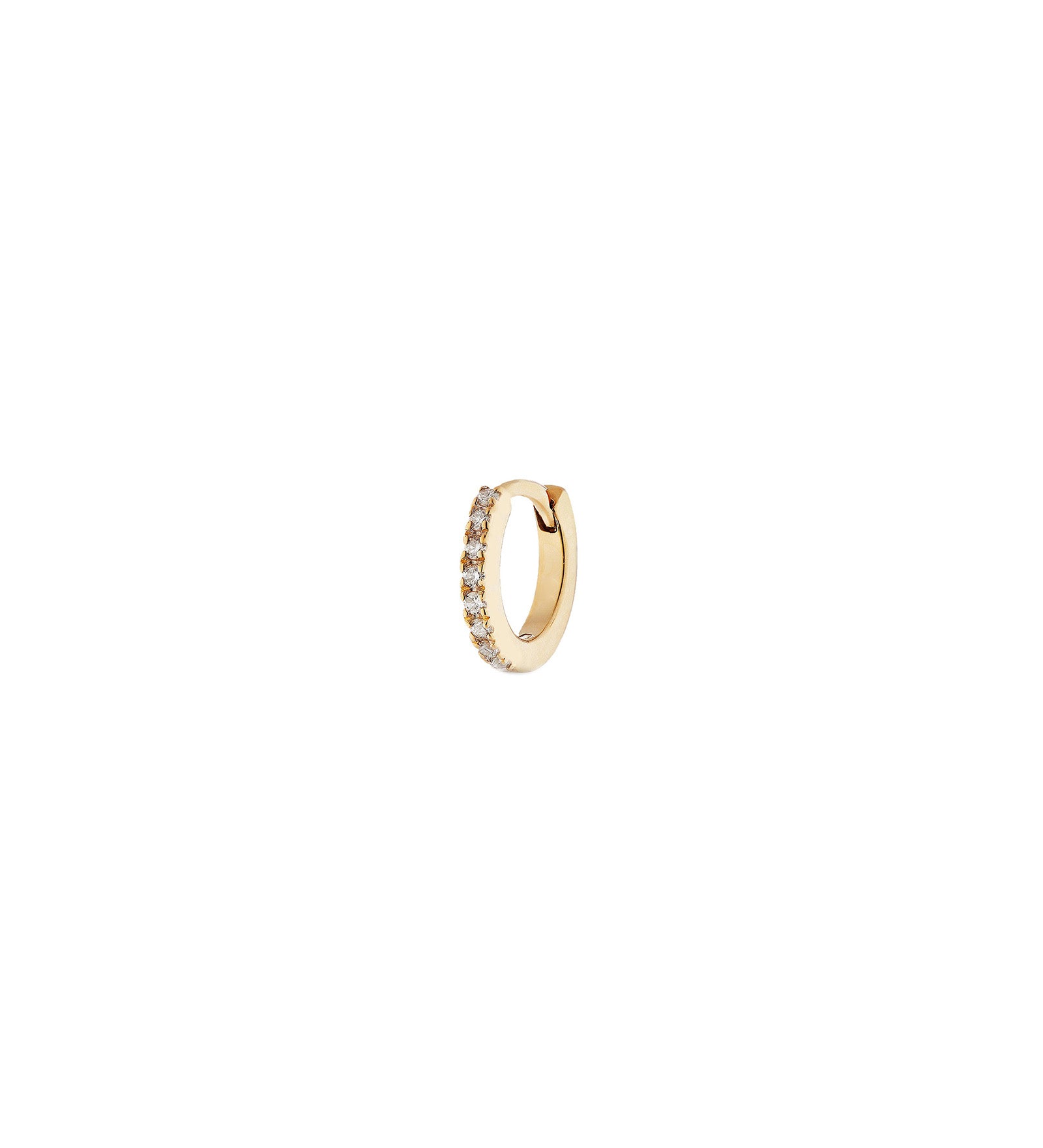 Quiet Icon-CZ Single Huggie I 8mm-Earrings-14k Gold Vermeil, Cubic Zirconia-Blue Ruby Jewellery-Vancouver Canada