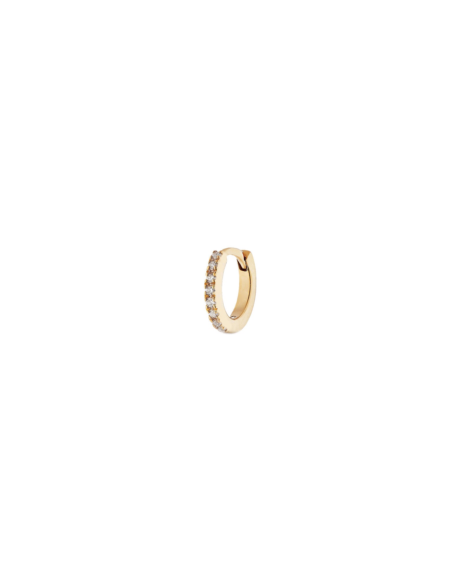 Quiet Icon-CZ Single Huggie I 8mm-Earrings-14k Gold Vermeil, Cubic Zirconia-Blue Ruby Jewellery-Vancouver Canada
