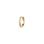 Quiet Icon-Bezel CZ Single Huggie I 13mm-Earrings-14k Gold Vermeil, Cubic Zirconia-Blue Ruby Jewellery-Vancouver Canada