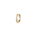 Quiet Icon-Bezel CZ Single Huggie I 13mm-Earrings-14k Gold Vermeil, Cubic Zirconia-Blue Ruby Jewellery-Vancouver Canada