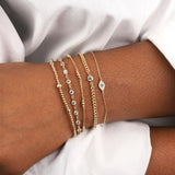 Quiet Icon-Tiny Evil Eye CZ Bracelet-Bracelets-Blue Ruby Jewellery-Vancouver Canada
