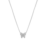 Quiet Icon-Pavé CZ Butterfly Necklace-Necklaces-Rhodium Plated Sterling Silver, Cubic Zirconia-Blue Ruby Jewellery-Vancouver Canada