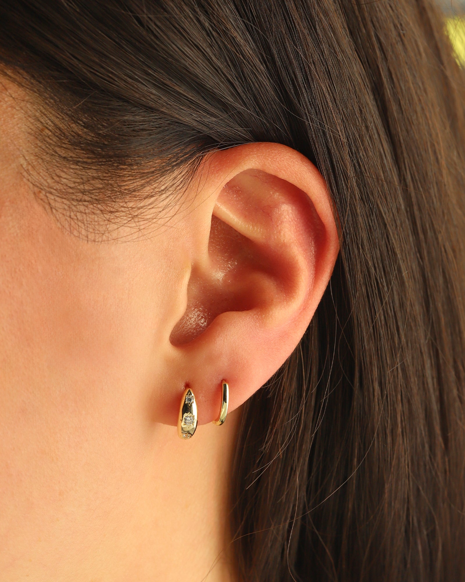 Quiet Icon-Classic Rounded Single Huggie I 10mm-Earrings-Blue Ruby Jewellery-Vancouver Canada