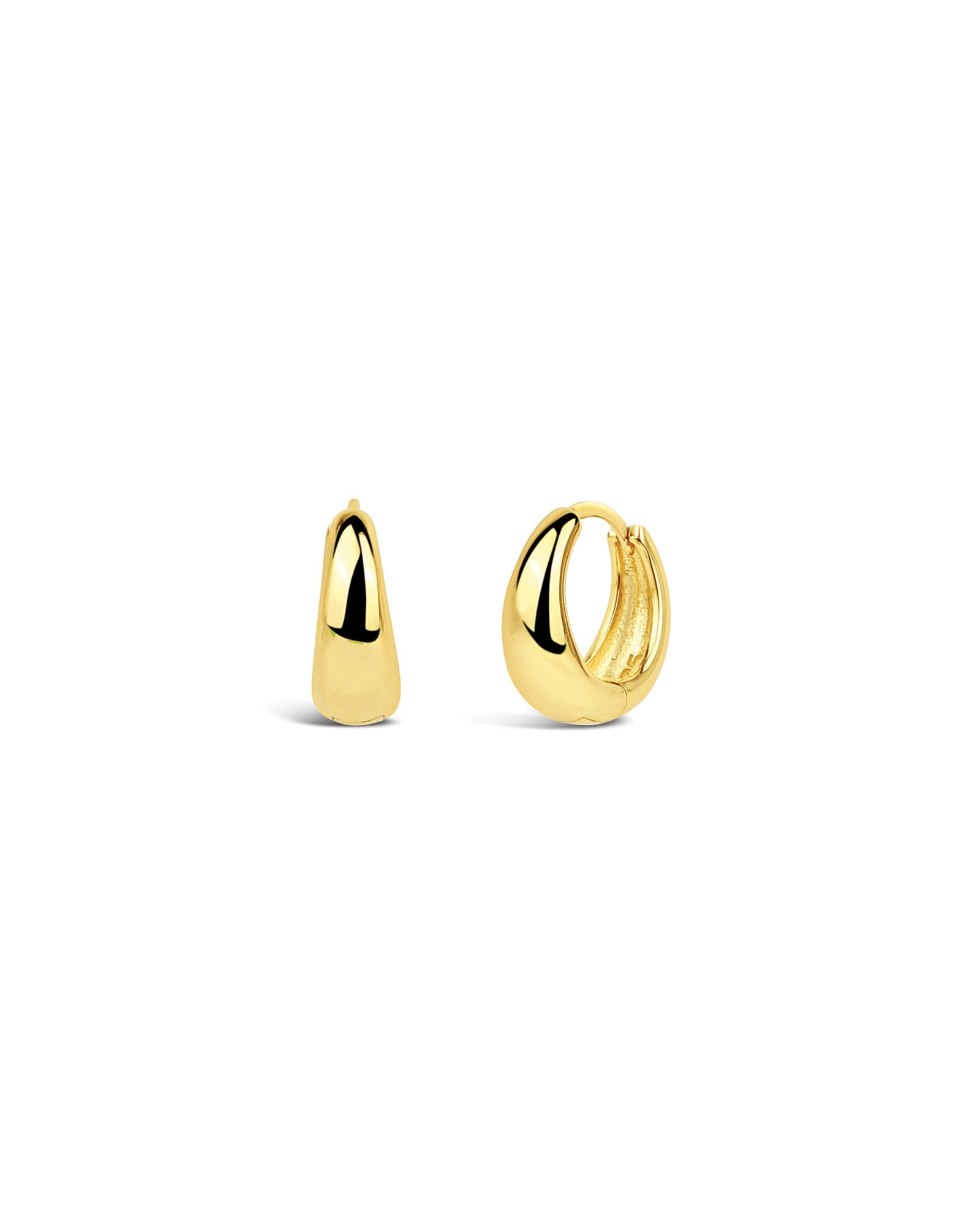 Quiet Icon-Slim Tapered Hoops | 10mm-Earrings-14k Gold Vermeil-Blue Ruby Jewellery-Vancouver Canada