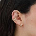 Quiet Icon-Slim Tapered Hoops | 10mm-Earrings-14k Gold Vermeil-Blue Ruby Jewellery-Vancouver Canada