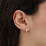 Quiet Icon-Baguette Huggies I 10mm-Earrings-Blue Ruby Jewellery-Vancouver Canada