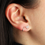 Quiet Icon-CZ Huggie I 8mm-Earrings-Blue Ruby Jewellery-Vancouver Canada