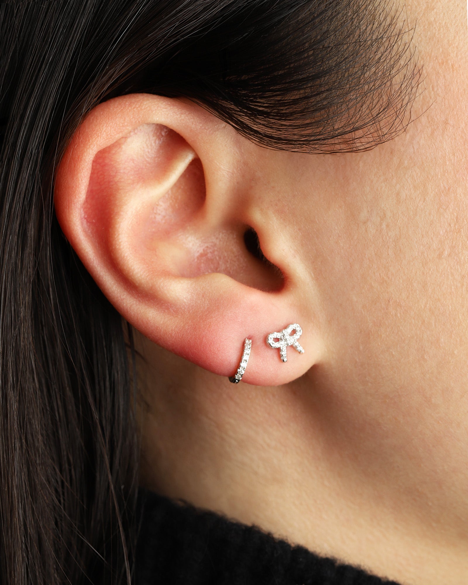 Quiet Icon-CZ Huggie I 8mm-Earrings-Blue Ruby Jewellery-Vancouver Canada