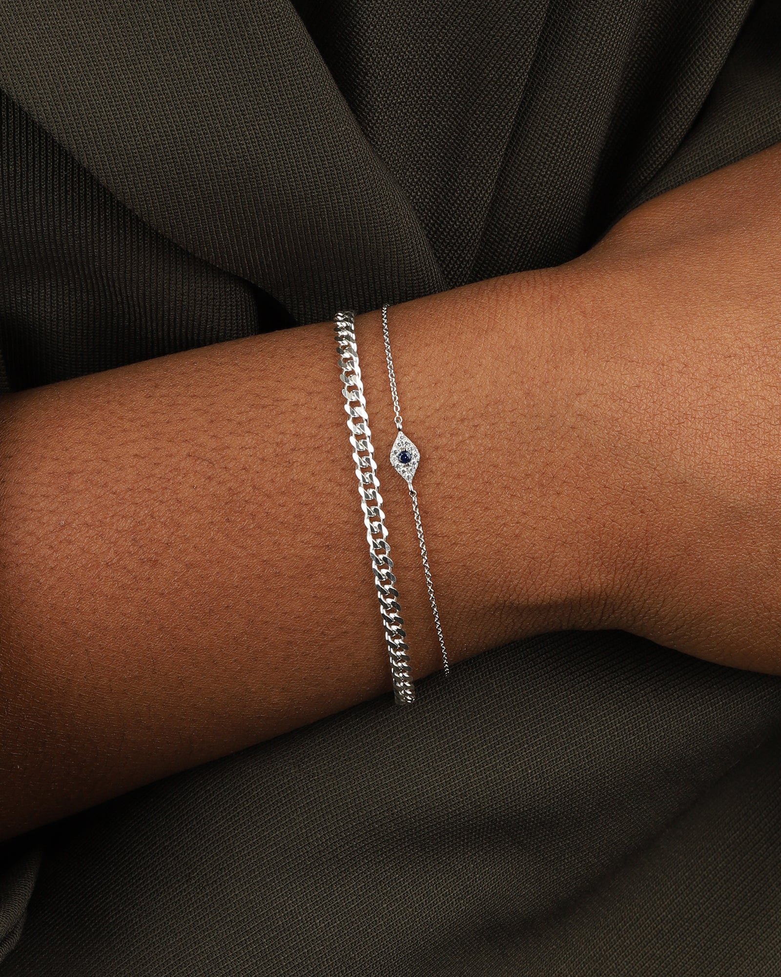 Quiet Icon-Tiny Evil Eye CZ Bracelet-Bracelets-Blue Ruby Jewellery-Vancouver Canada