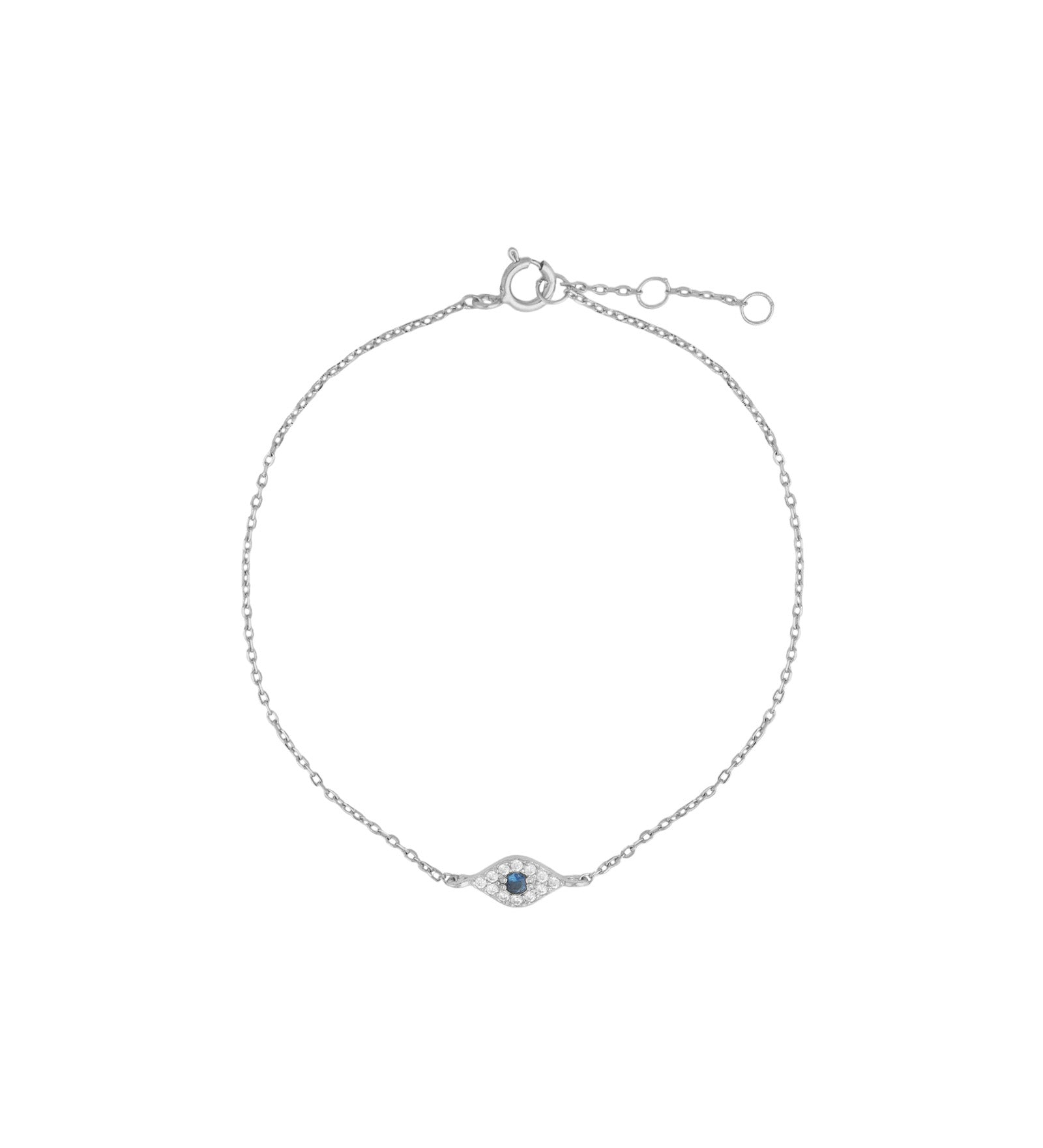 Quiet Icon-Tiny Evil Eye CZ Bracelet-Bracelets-Blue Ruby Jewellery-Vancouver Canada