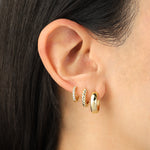 Quiet Icon-CZ Huggie | 11mm-Earrings-Blue Ruby Jewellery-Vancouver Canada