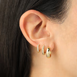 Quiet Icon-CZ Huggie | 11mm-Earrings-Blue Ruby Jewellery-Vancouver Canada