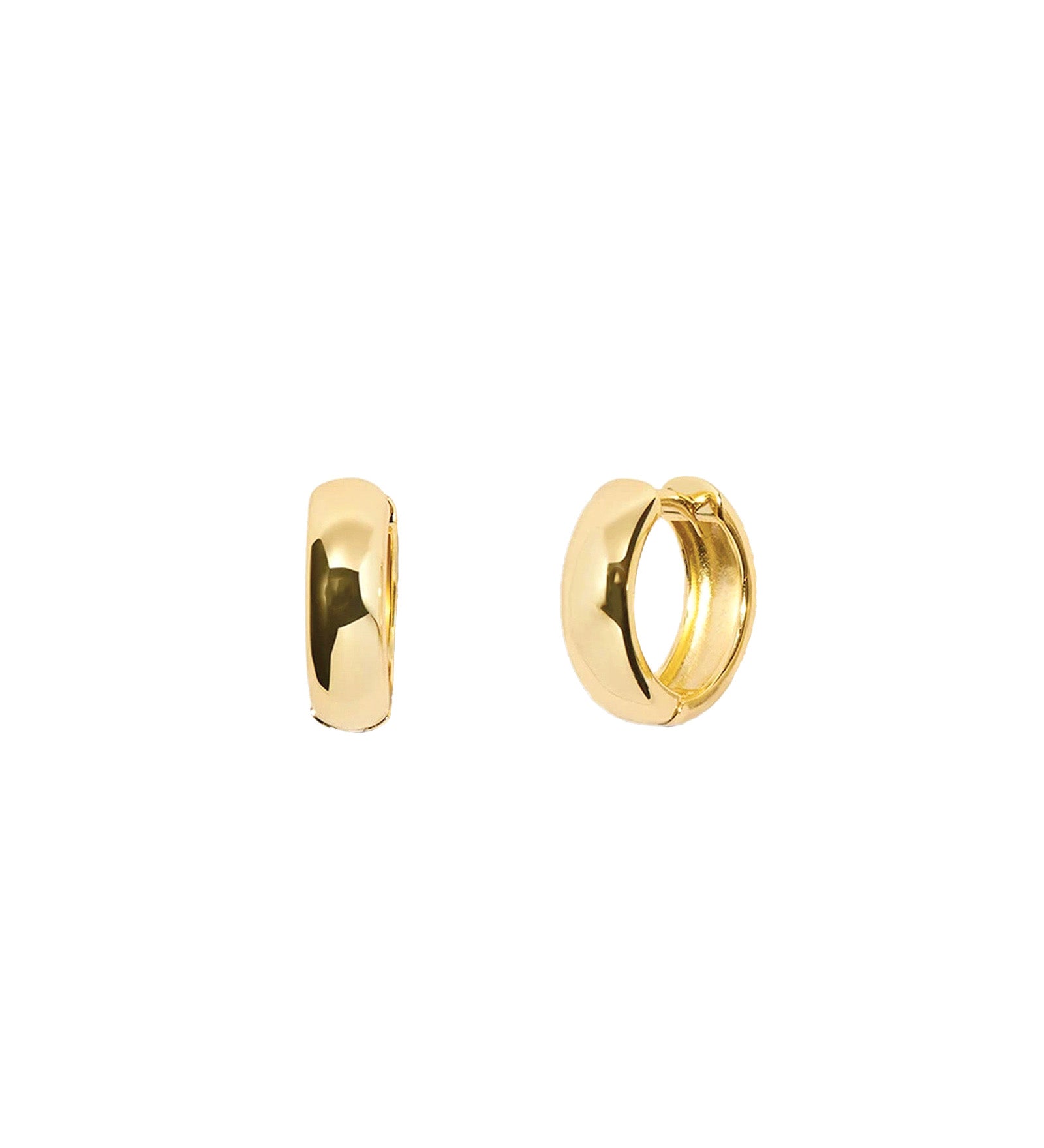 Quiet Icon-Wide Huggies I 13mm-Earrings-14k Gold Vermeil-Blue Ruby Jewellery-Vancouver Canada