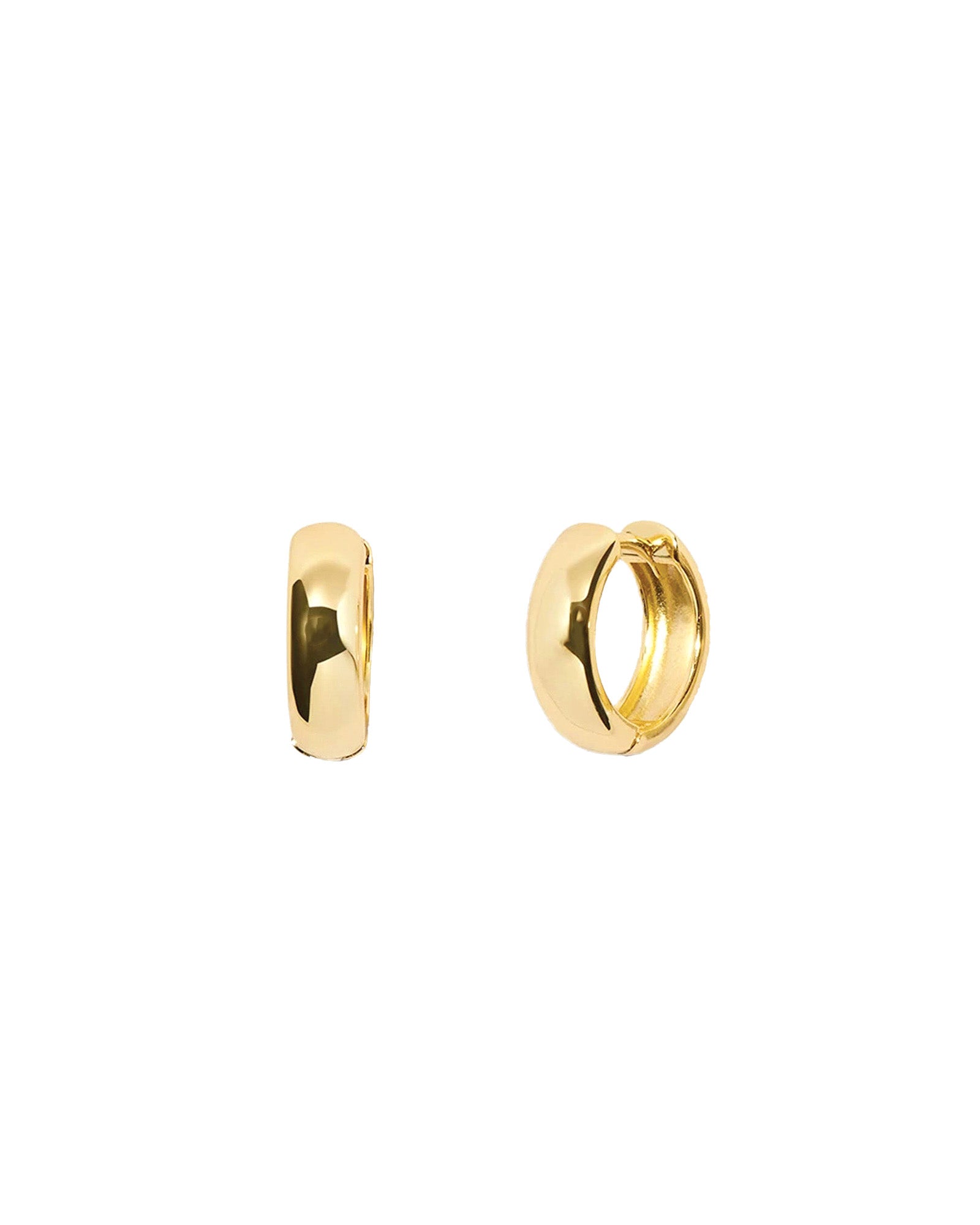 Quiet Icon-Wide Huggies I 13mm-Earrings-14k Gold Vermeil-Blue Ruby Jewellery-Vancouver Canada