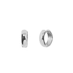 Quiet Icon-Wide Huggies I 13mm-Earrings-Rhodium Plated Sterling Silver-Blue Ruby Jewellery-Vancouver Canada
