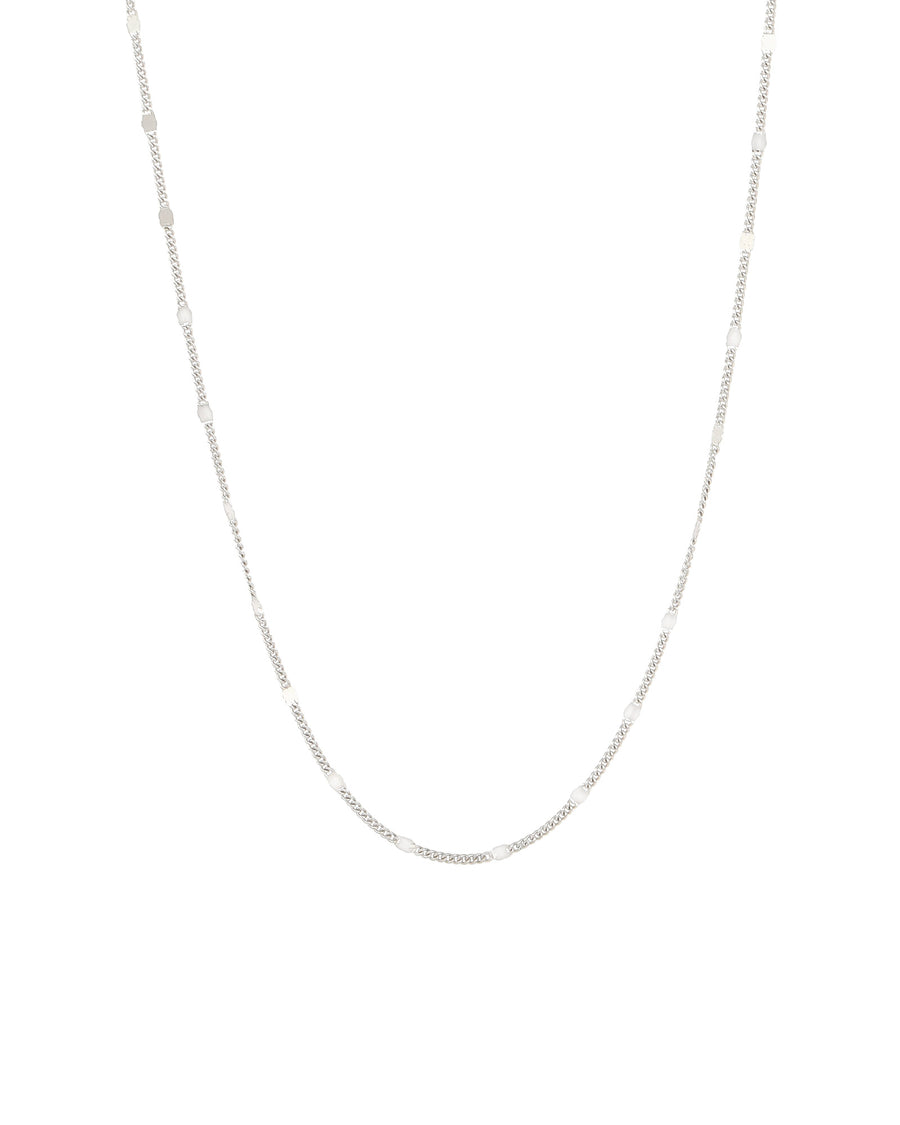 Quiet Icon-Satellite Chain Necklace-Necklaces-Rhodium Plated Sterling Silver-Blue Ruby Jewellery-Vancouver Canada
