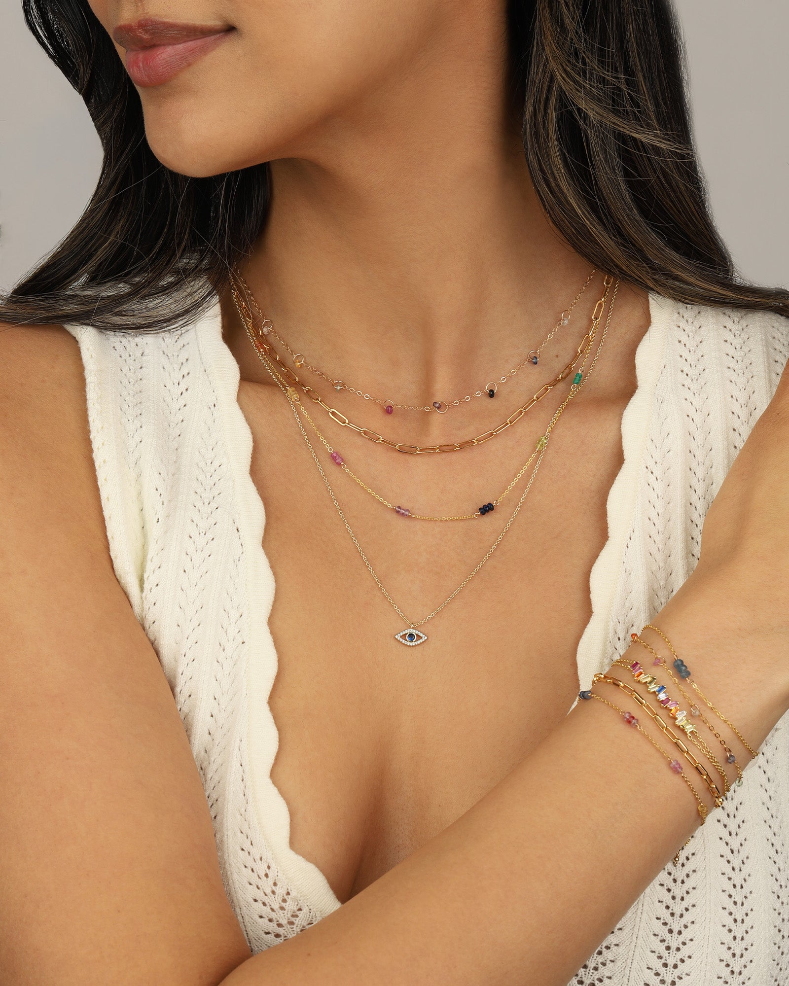 Quiet Icon-Evil Eye CZ Necklace-Necklaces-Blue Ruby Jewellery-Vancouver Canada