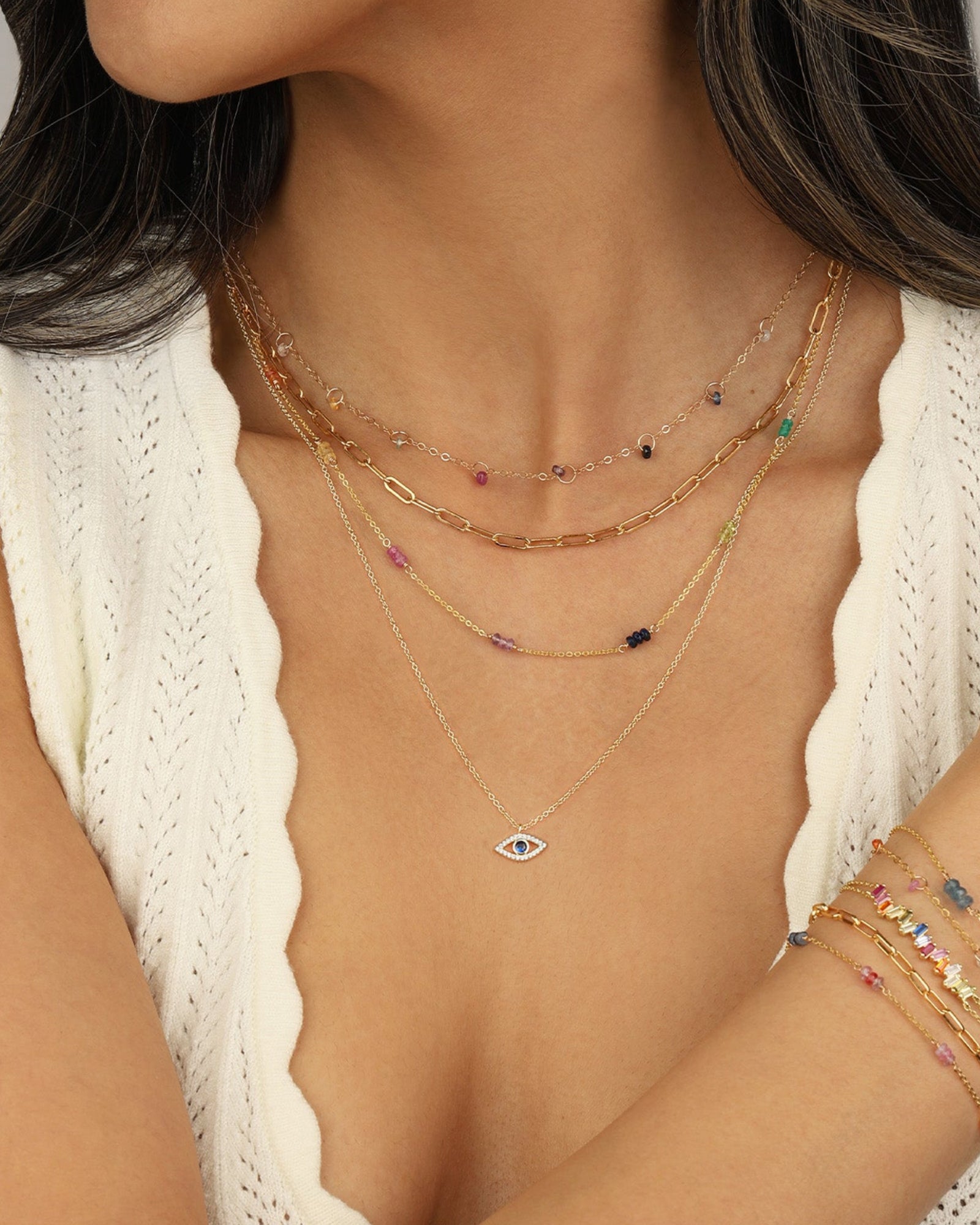 Quiet Icon-Evil Eye CZ Necklace-Necklaces-Blue Ruby Jewellery-Vancouver Canada