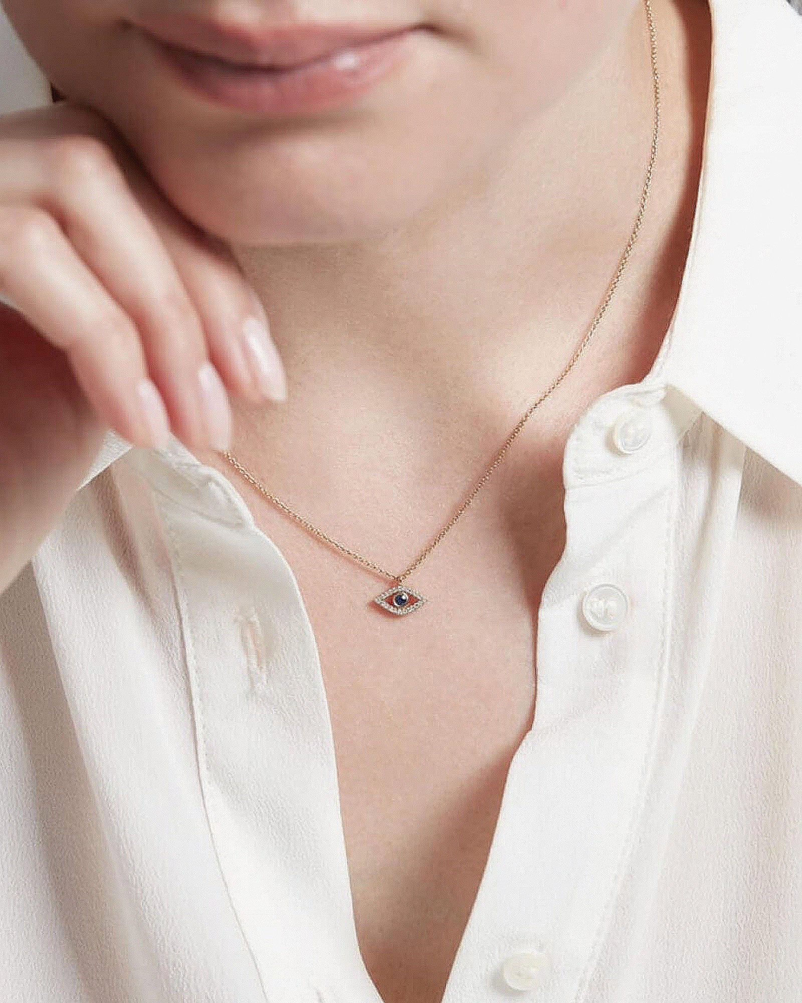 Quiet Icon-Evil Eye CZ Necklace-Necklaces-Blue Ruby Jewellery-Vancouver Canada