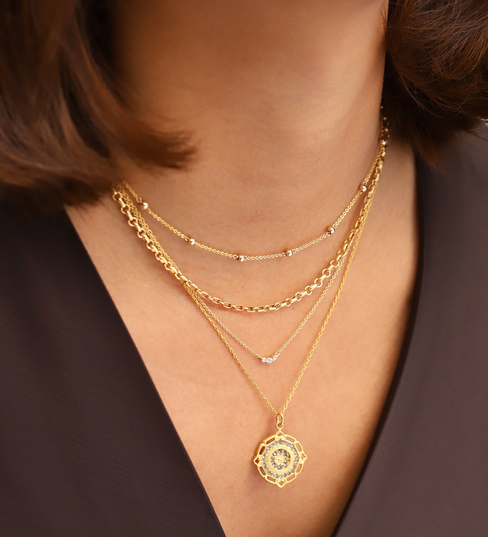 Quiet Icon-Graduated CZ Necklace-Necklaces-Blue Ruby Jewellery-Vancouver Canada