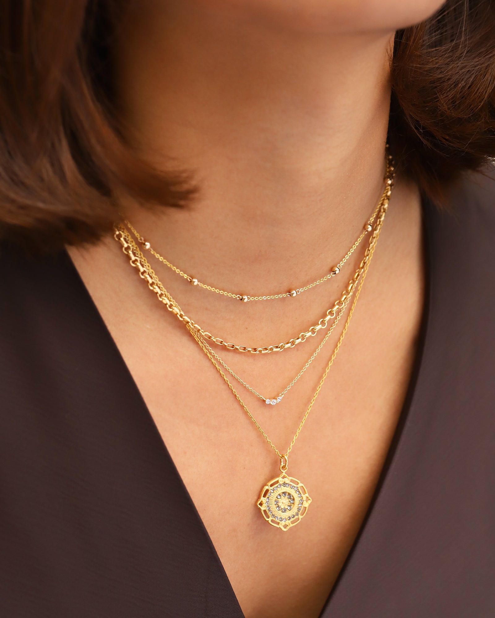 Quiet Icon-Graduated CZ Necklace-Necklaces-Blue Ruby Jewellery-Vancouver Canada