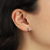 Quiet Icon-CZ Huggie I 8mm-Earrings-Blue Ruby Jewellery-Vancouver Canada