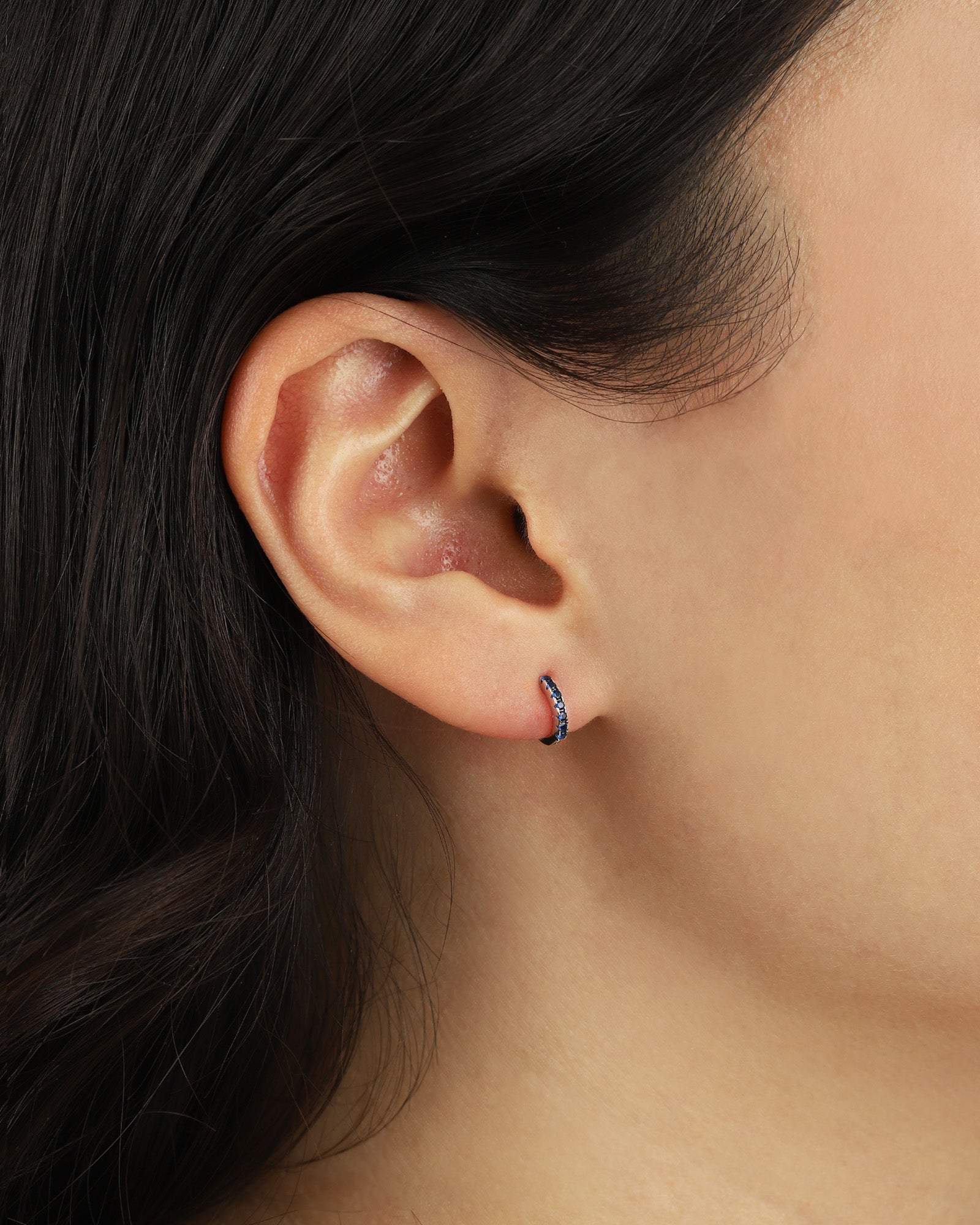 Quiet Icon-CZ Huggie I 8mm-Earrings-Blue Ruby Jewellery-Vancouver Canada